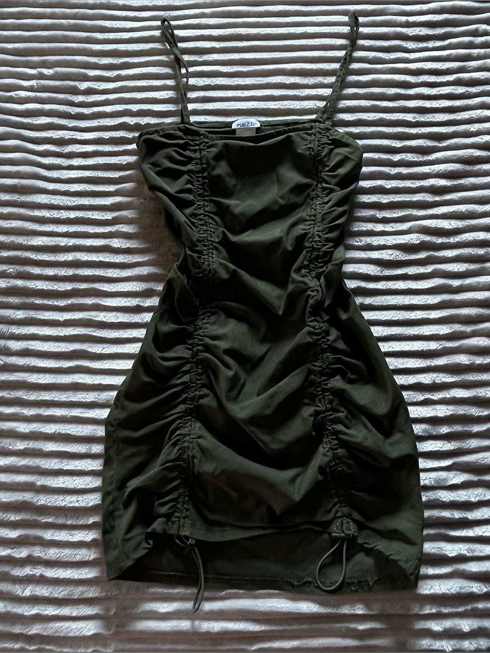Rue21 Army Green Ruched Bodycon Mini Dress ♡